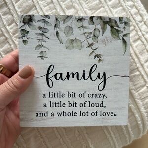 Family Quote Wall Decor with Greenery